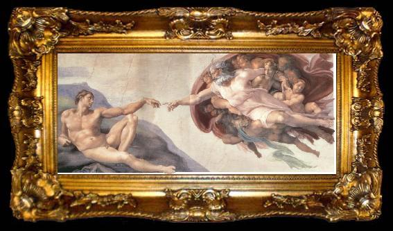 framed  Michelangelo Buonarroti The Creation of Adam, ta009-2
